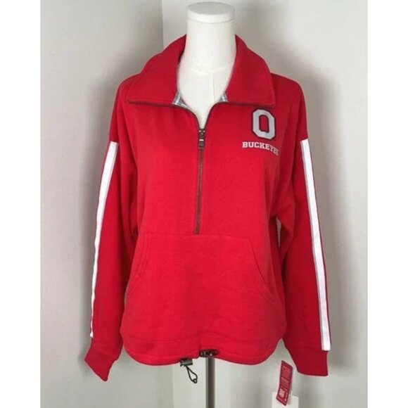 NEW WEAR by Erin Andrews OSU Buckeyes Womens XL Cinch Waist 1/4 Zip MSRP $75 - Picture 1 of 5